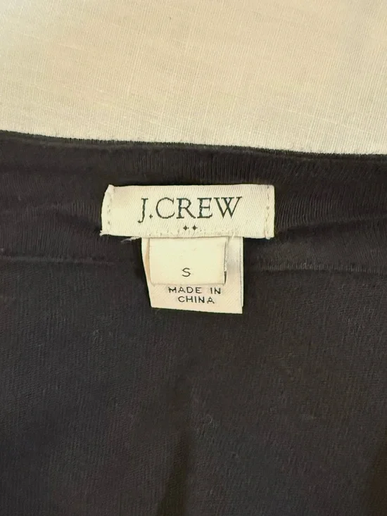 J. Crew Black Open Front 💯% Cotton Lightweight Cardigan - Picture 3 of 5